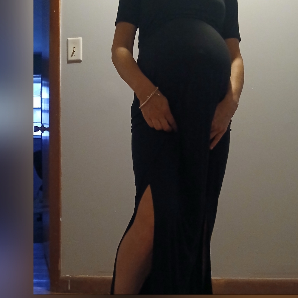 Latched Mama Black Maternity Dress